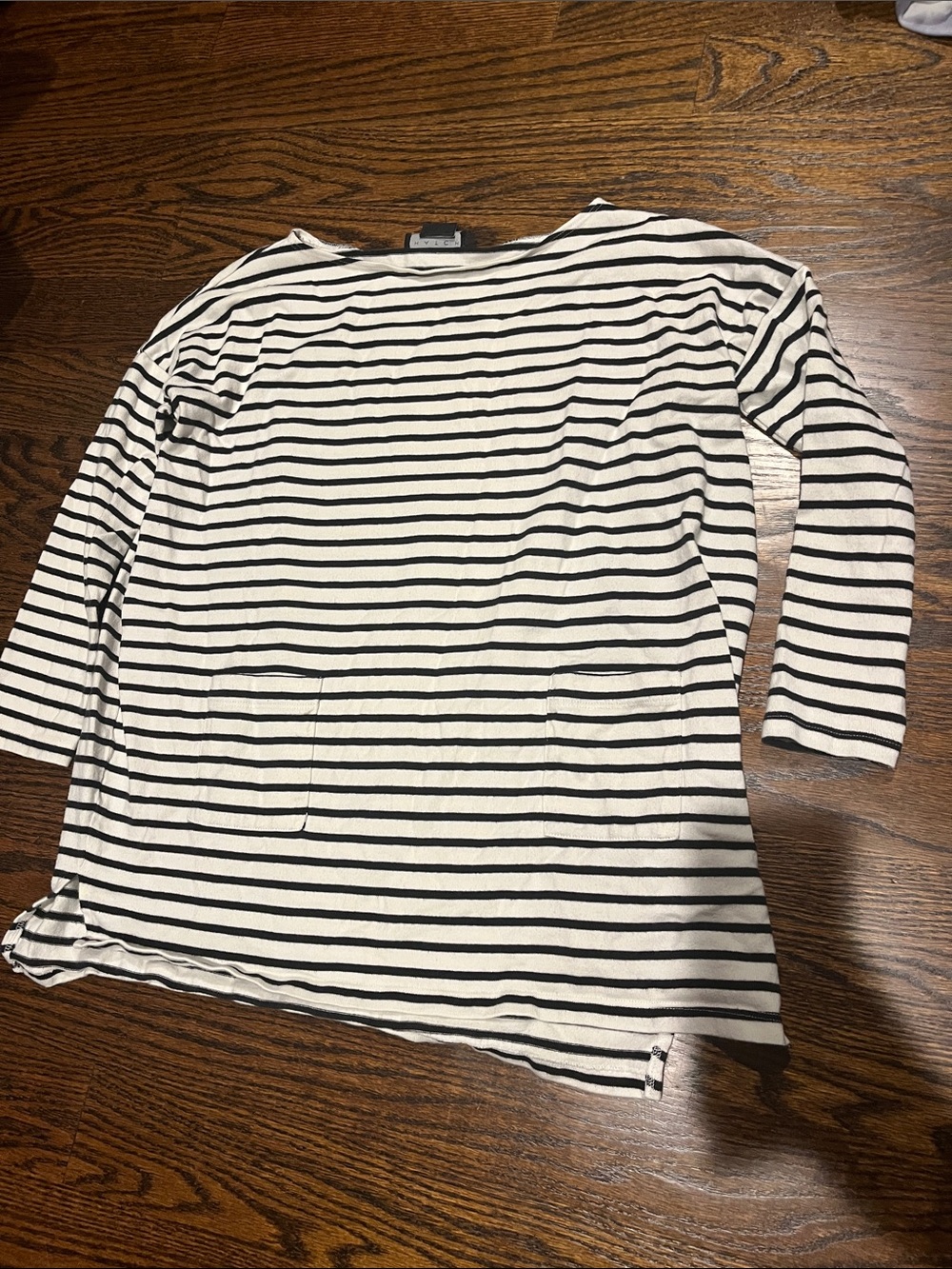 Black and white striped maternity top